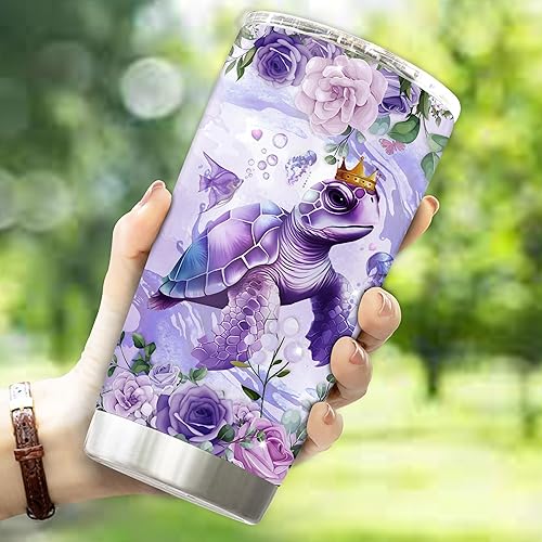 Miniatura 3 de WONWIX Regalos personalizados de tortugas marinas, regalo para mujeres, amantes de las niñas, taza de café, taza de viaje, vaso térmico de acero