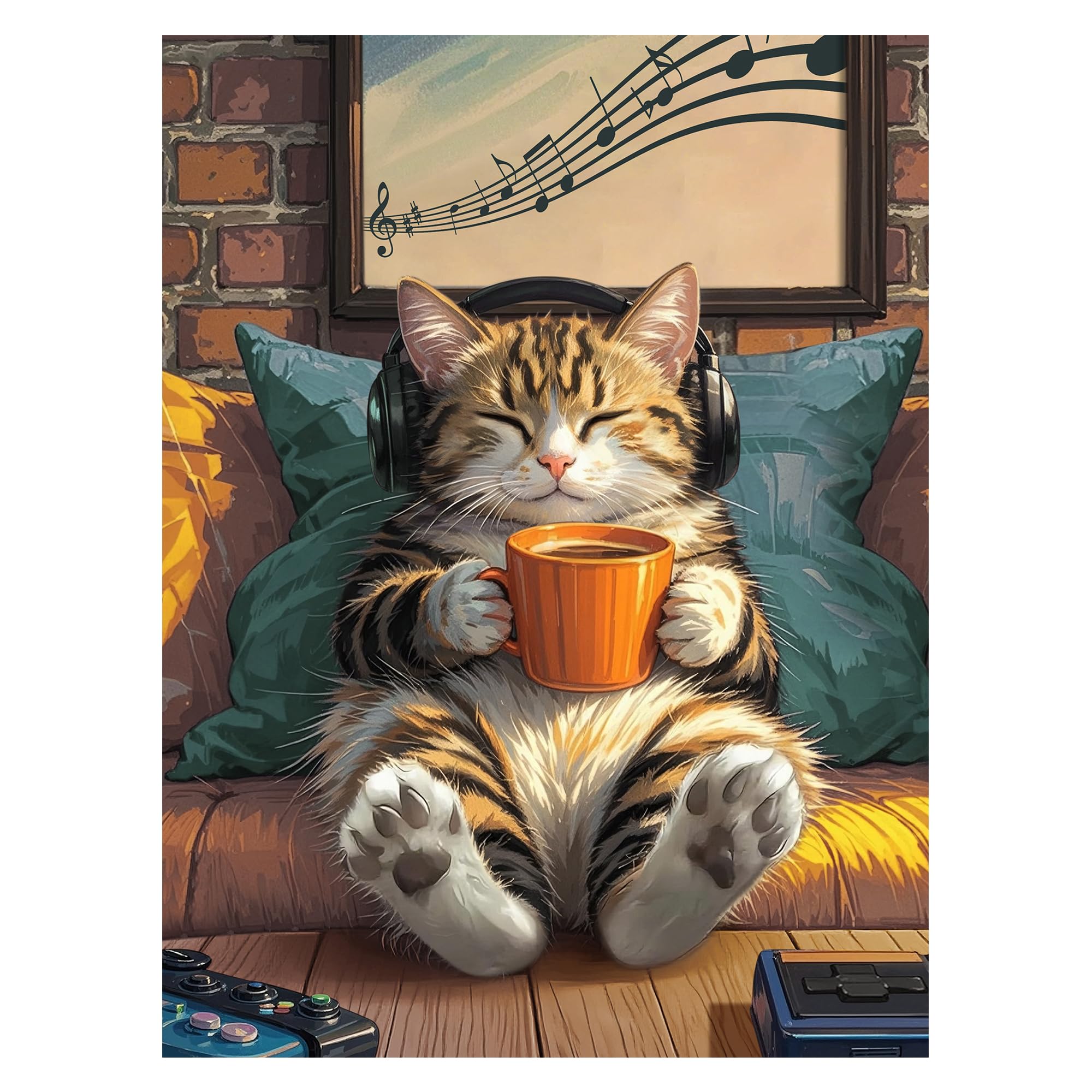 NPCSWXQ Cat Diamond Art Kits for Adults Beginners - Unleash Creativity with DIY 5D Full Drill Gem Art Dots! Perfect Relaxing Fun for Home, Wall, Bedroom, or Office Decor Gift (12x16 Inch)