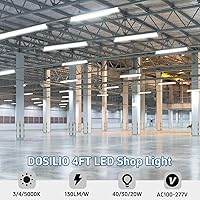 Vista 2 de Lámparas LED de 4 pies para tienda de 40/30/20 W, tira LED de 4 pies de iluminación 3/4/5000K ajustable, luces lineales LED comerciales