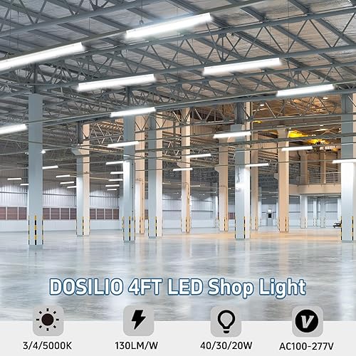 Miniatura 2 de Lámparas lineales LED de 4 pies 403020 W, iluminación de tienda de 4 pies 345000 K ajustable, tira de luces LED lineales comerciales para oficina,