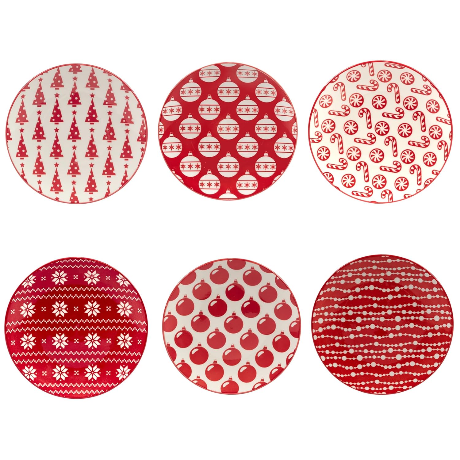 Peppermint Candy Luncheon Plates Set of 6