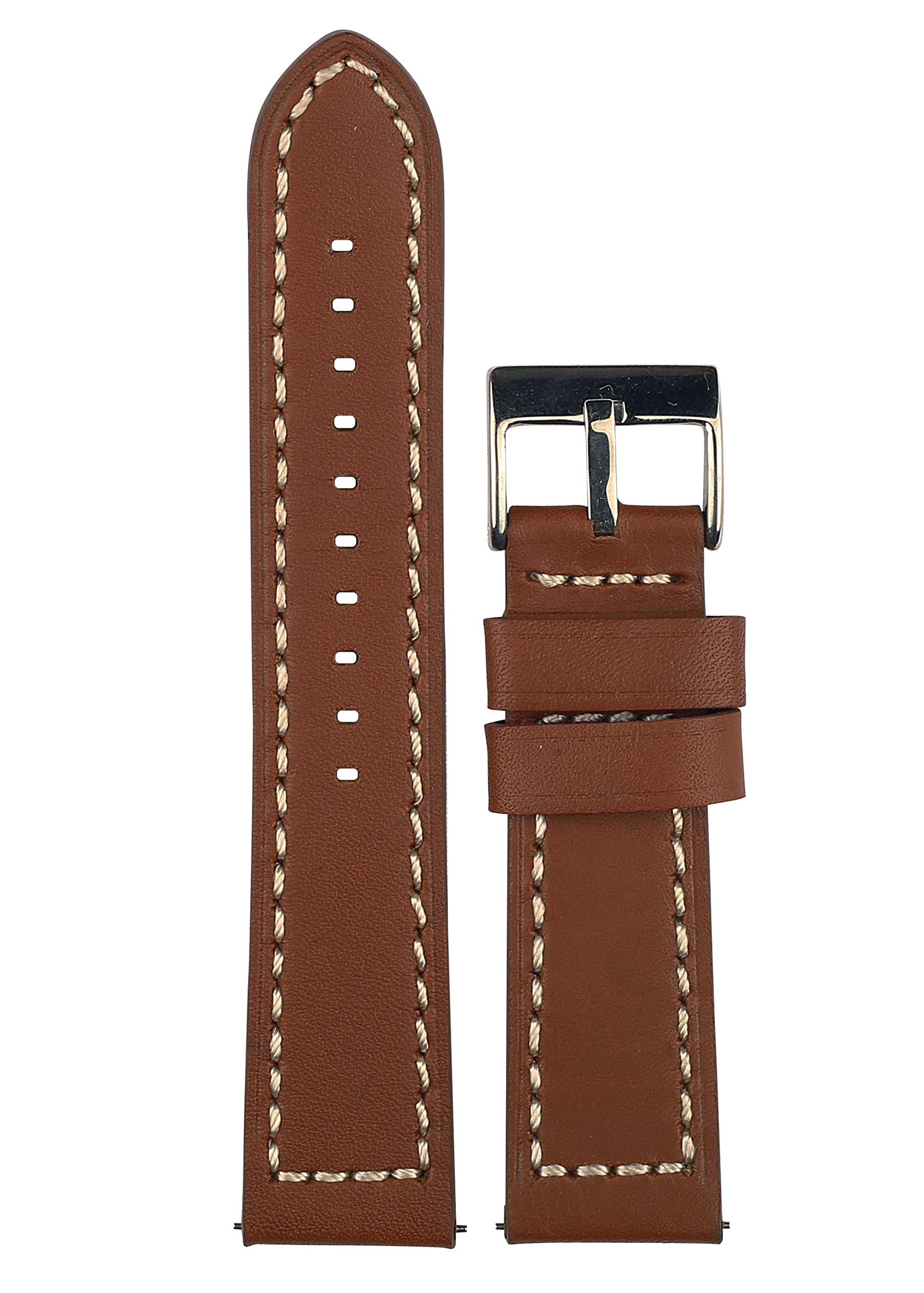 EXOR KARABU B TAN Colour Leather Watch Straps With Quick Release for Men Women With CUT EDGE finish of 22MM Genuine watch Leather strap/Band (B08MV85QLZ) Amazon Price History, Amazon Price Tracker