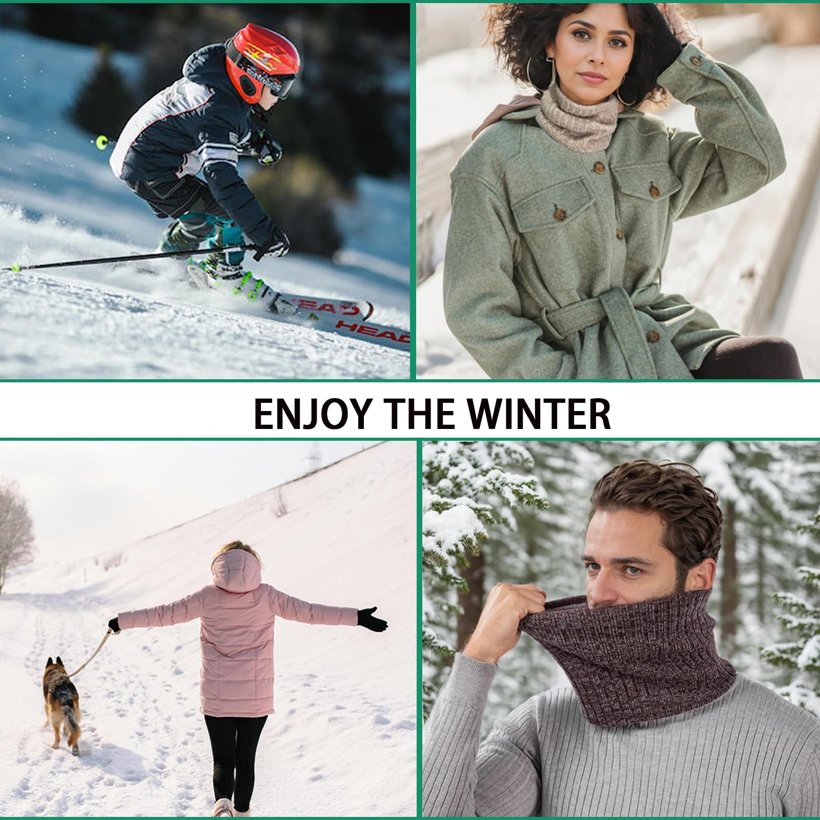 Braga Cuello Invierno Hombre Mujer, Calentador de Cuello Polar Térmica Cálido Bufanda Snood para Esquí Snowboard Moto Ciclismo Running