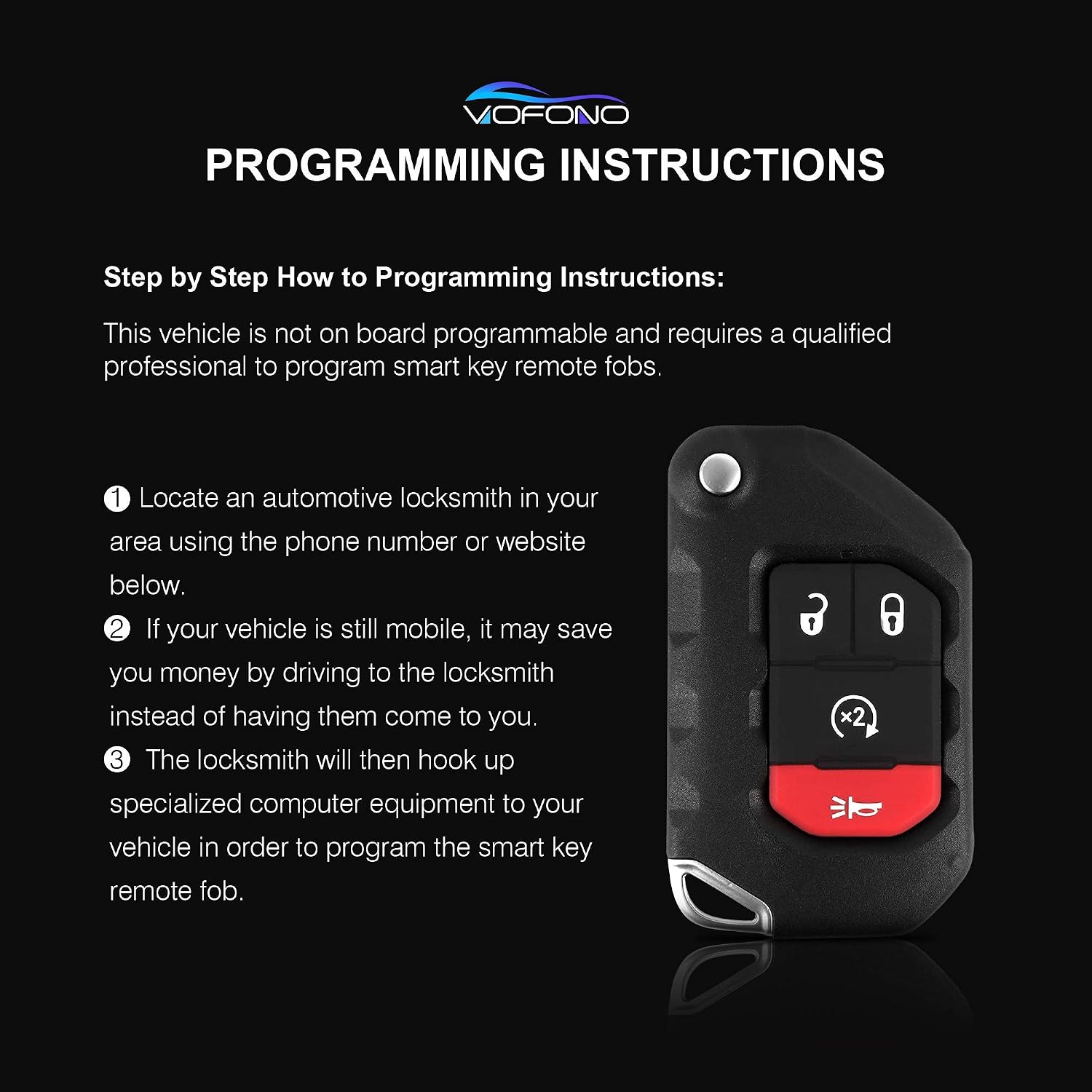 ❤ Crаzу Dеаlѕ VOFONO 3+1 Buttons Smart Flip Car Key fob Keyless Entry Remote Fit for Jeep Wrangler 2018 - 2020, Gladiator 2019 - 2020 (FCC ID: OHT1130261, 68416782AA)