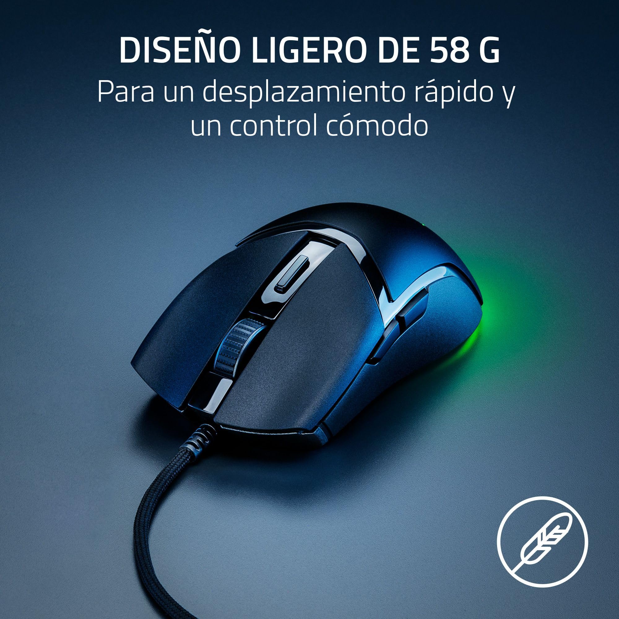Razer Cobra - ratón para juegos con cable ligero Chroma RGB (57 g, interruptores ópticos Gen-3, iluminación Chroma con brillo degradado en la parte inferior, ajustes precisos del sensor) Negro
