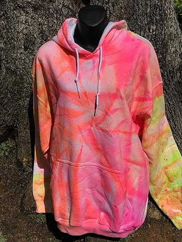 Miniatura 2 de Tie Dye Hoodie Hot Pink Neon Orange Lime Green and Neon Yellow Womens Hoodies Teen Hoodies Winter Hoodies Neon Hoodies