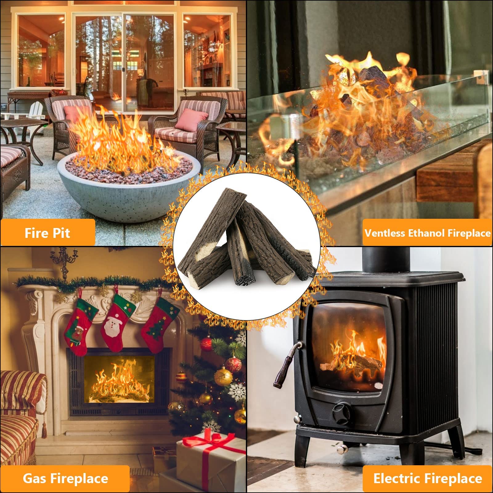 Hisencn Ceramic Gas Fireplace Logs Set for Firebowl, Vented, Gel, Electric  Gas Inserts, Propane, Logs Decor, Ethanol Fireplaces, Indoor or Outdoor  Fireplaces u0026 Fire Pit : Amazon.ca: Tools u0026 Home Improvement