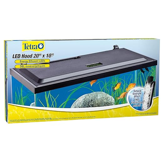 Tetra LED Hood 20 Inches By 10 Inches, Low-Profile Aquarium Hood With Hidden Lighting