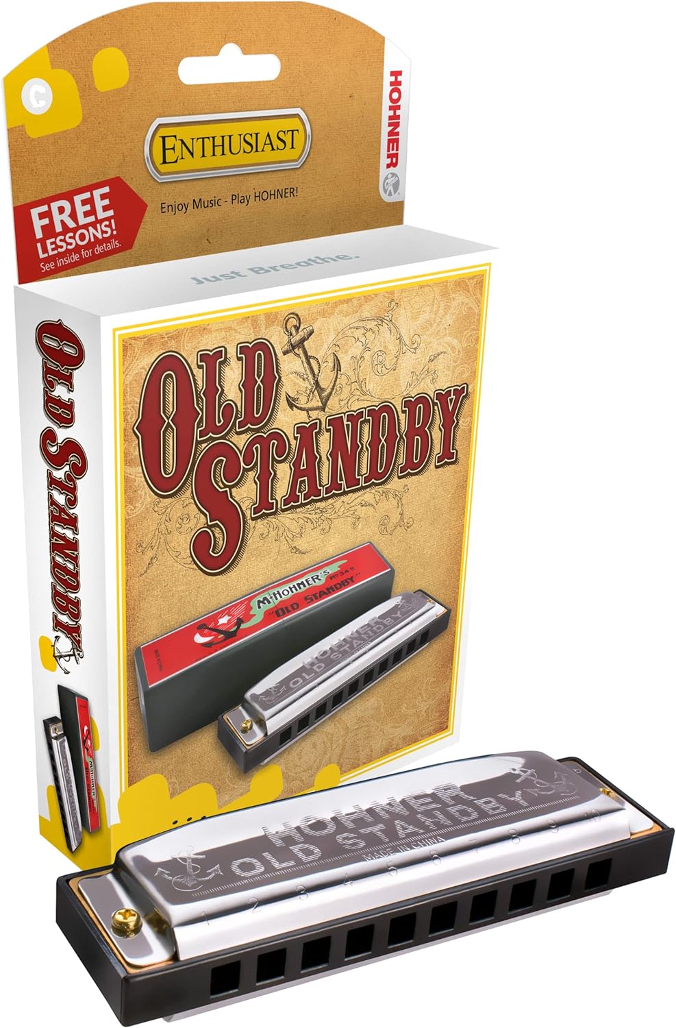 Hohner 34BBX-D Old Standby Harmonica, Key of D
