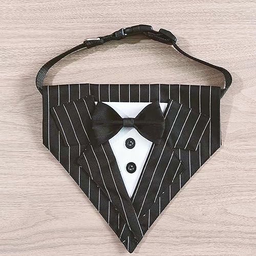 Miniatura 7 de ADOGGYGO Collar de Navidad para perro con corbatín, collares de Navidad para perro de Papá Noel rojo con lazo desmontable, collares de lazo de