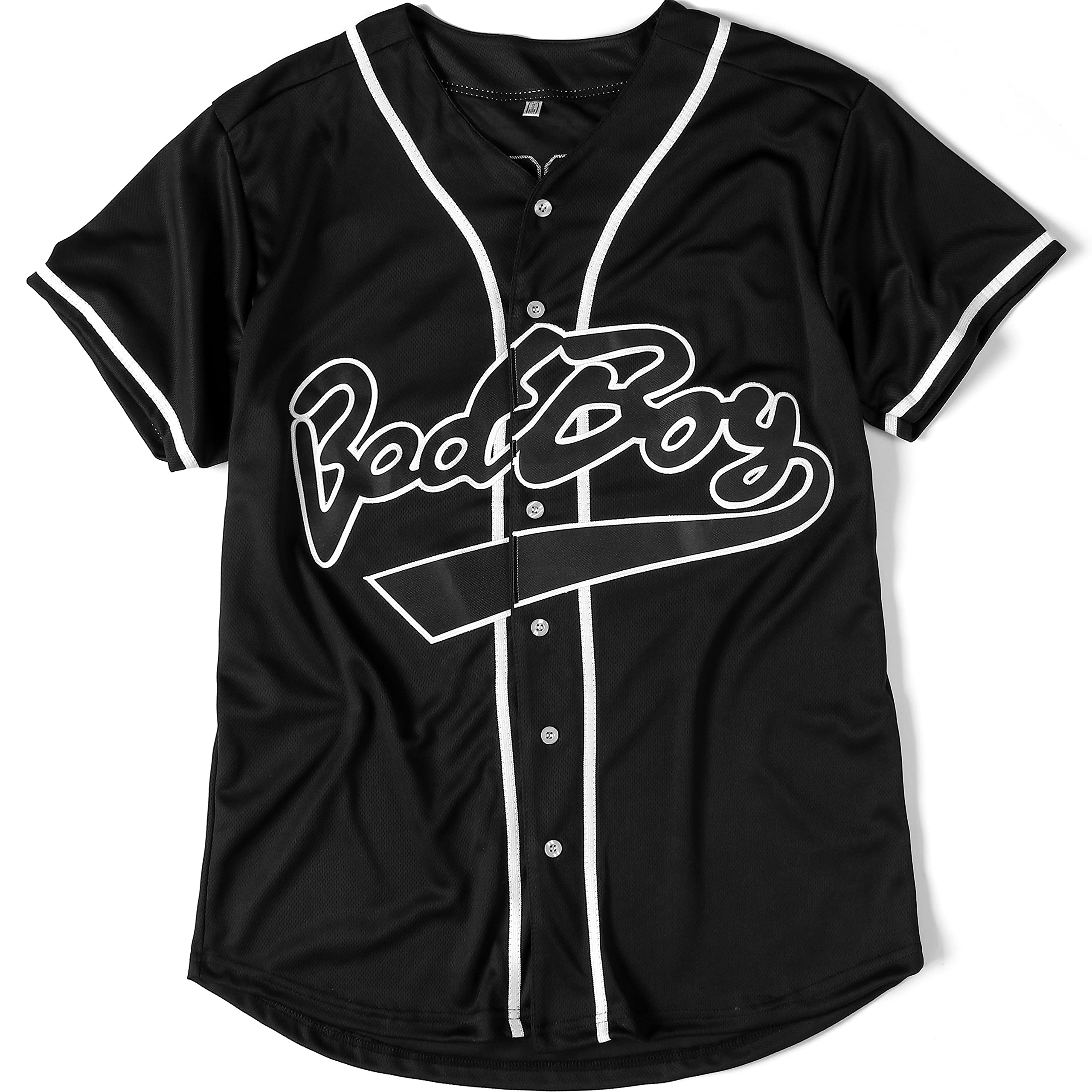 Bad Boy 10 Baseball Trikot, 90er Jahre Hip Hop Männer Kleidung für Geburtstagsfeier, Club und Pub Kleid