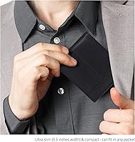 Vista 32 de Carteras RFID delgadas para hombres - Cartera de bolsillo frontal de piel genuina Marrón vintage