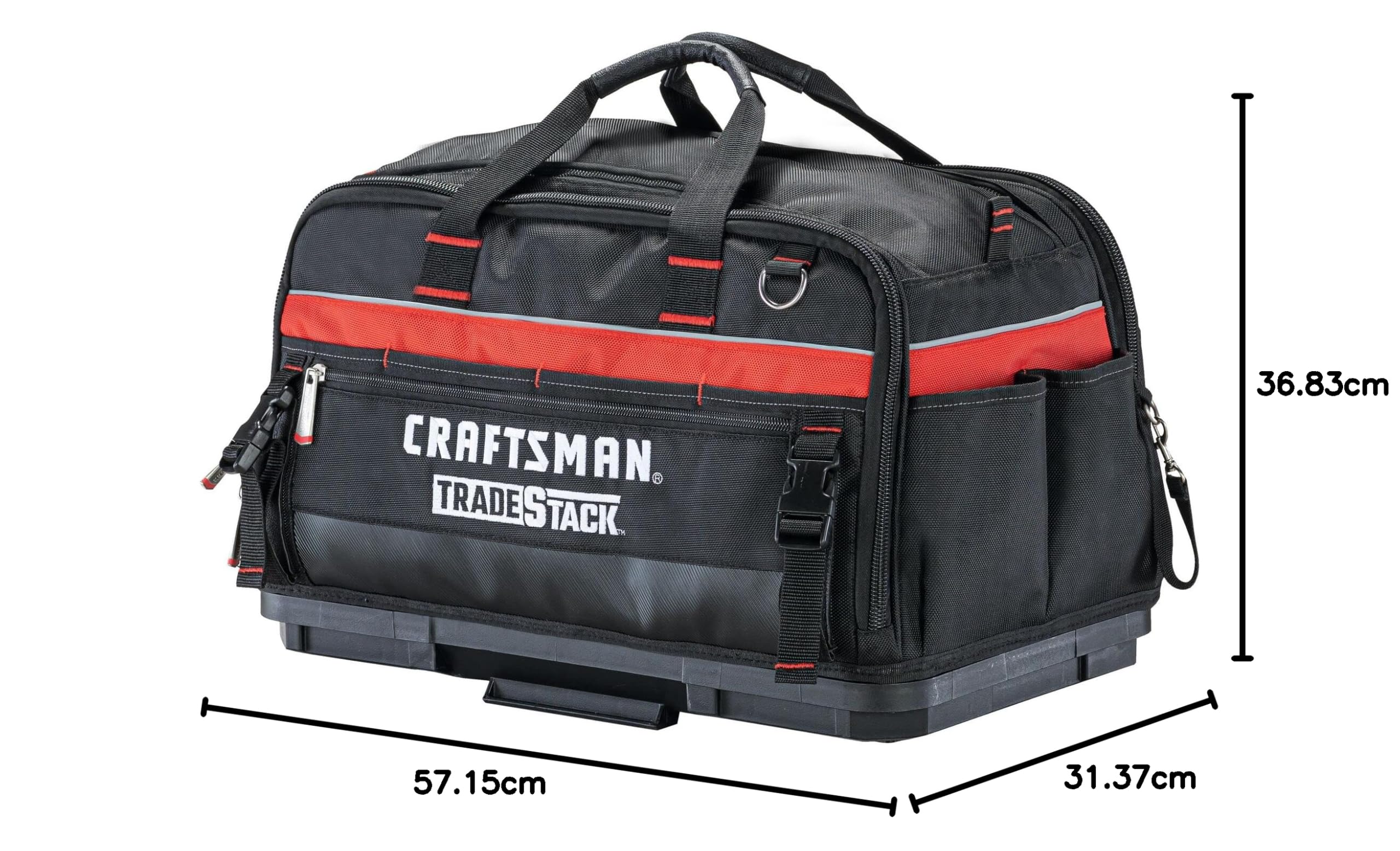 CRAFTSMAN TRADESTACK torba na narzędzia, 57 cm, trwały poliester, czarno-czerwona (CMST21450)