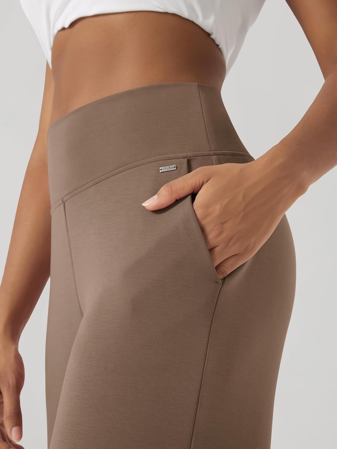 ODODOS Women's Modal Soft Adjustable Wide Leg Pants – High Waist Relaxed Fit Casual Pants with Pockets, 29" Inseam - Image 4