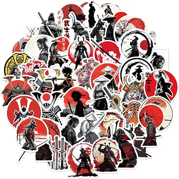 50Pcs Ninja Stickers Decals Samurai Vinyl Decoration DIY Funny Creative Decor for Japanese Culture for Adults Children and Adolescents Warrior