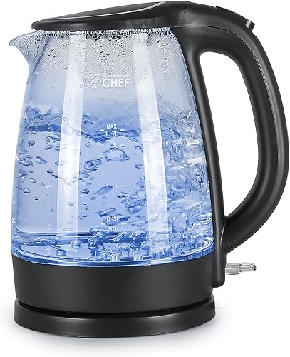 COMMERCIAL CHEF Hervidor de vidrio inalámbrico de 1.7L