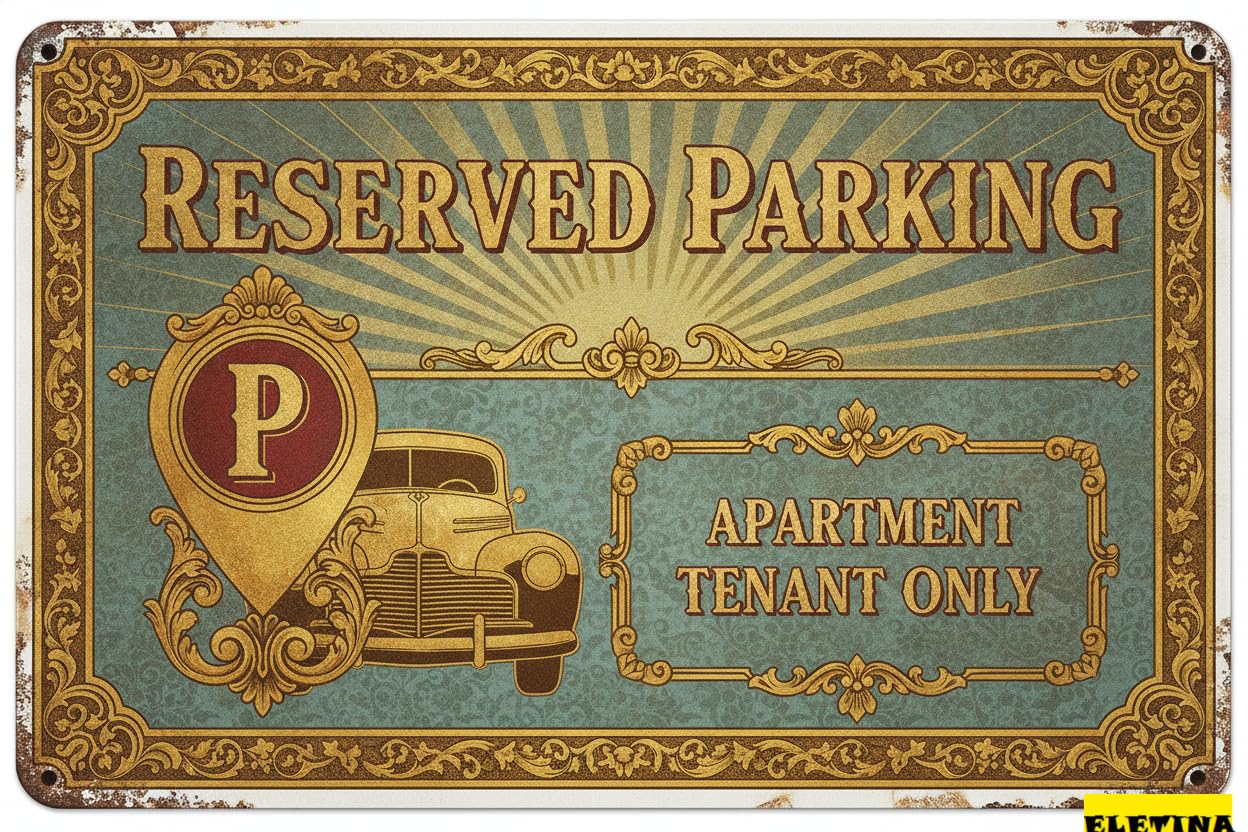 Reserved Parking Apartment Tenant Only Metal Sign UV Protected Rust Free Fade Resistant Home Gate Garden 8x12in