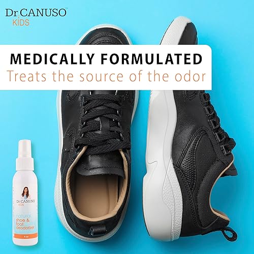 Miniatura 3 de Spray para pies para niños de Dr. Canuso  Ambientador de zapatos natural para niños y adultos  Sin residuos pegajosos  Combate los pies apestosos y