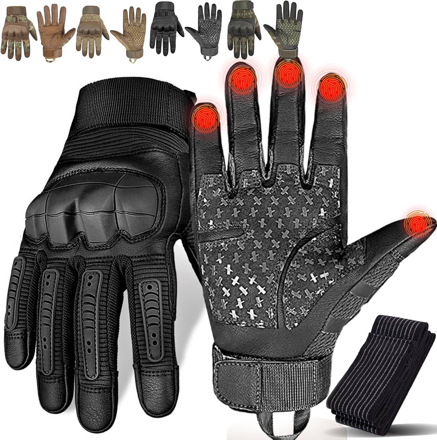 Tactical Gloves for Men, Indestructible Tactical Protective Gloves with Full Fingers, High Sensitivity Touch Screen Outdoor Tacticals Training Glove for Outdoor Hunting