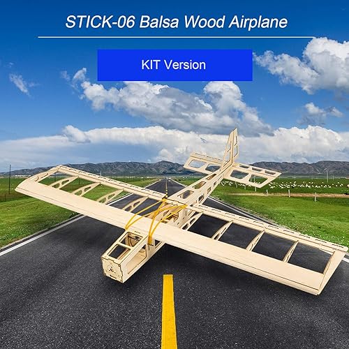 Miniatura 7 de Dancing Wings Hobby R03 STICK-06 Avión de 22.835 in Envergadura de madera de Balsa Aviones DIY Juguete volador para adultos Versión KIT al aire libre