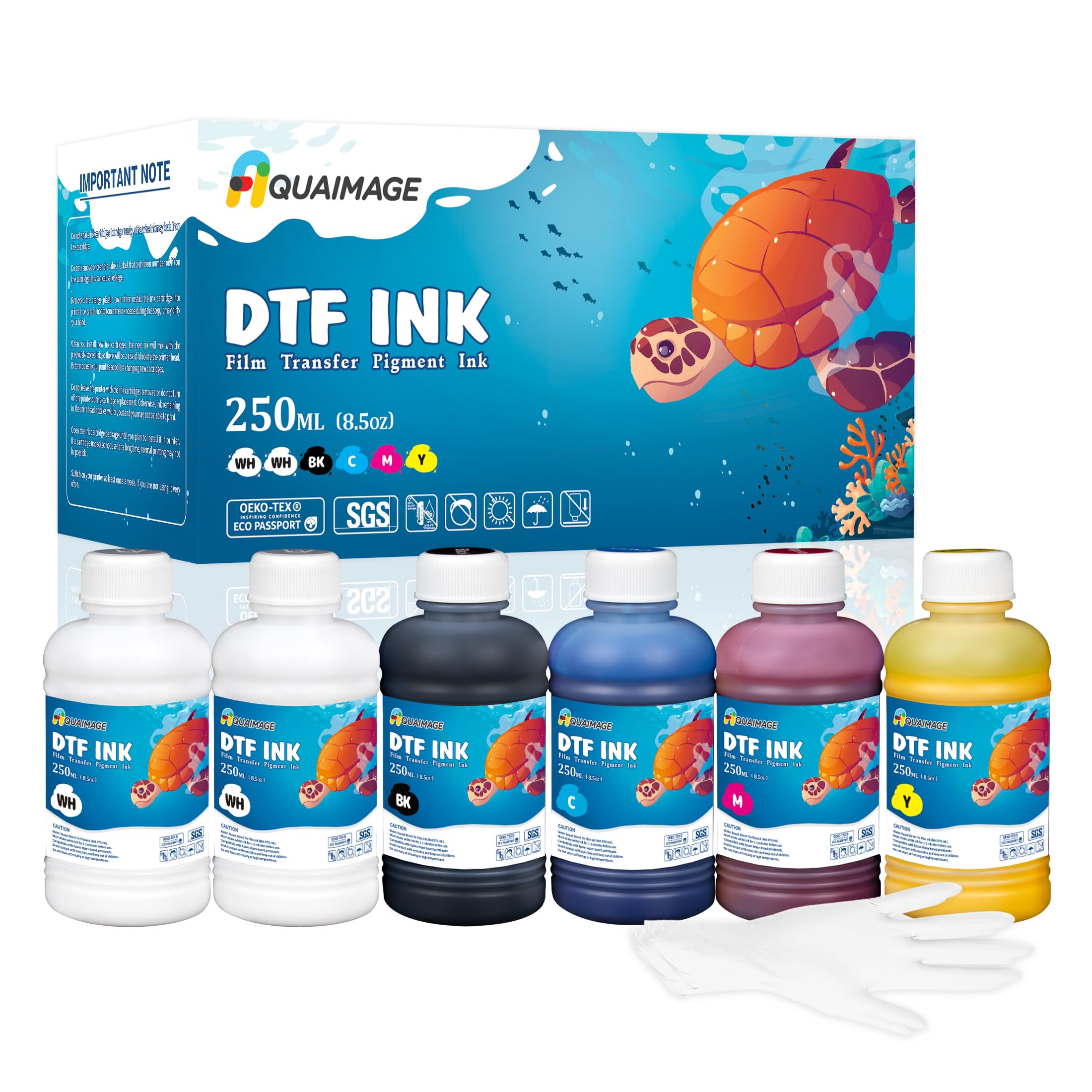 DTF Ink 1500ml DTF Printer Ink for ET8550, L1800, XP15000, Bright Colours, DTF Transfer Ink for Pet Film, Refill Ink for P400, P800, P600, DX5, XP600 (250ml x 6.2Wh+BKCMY)-image-16