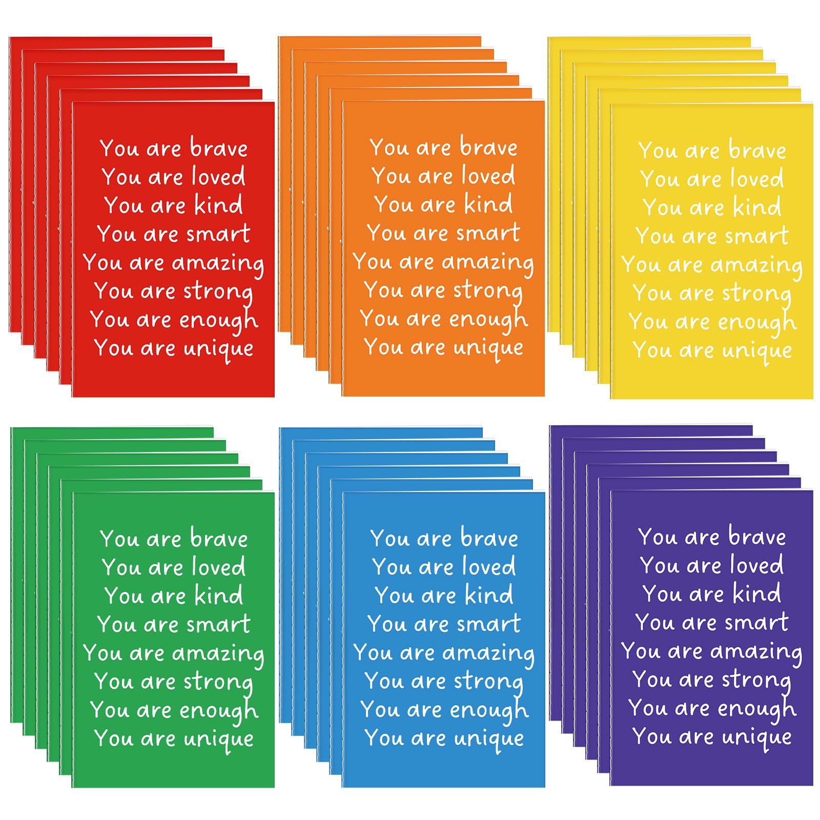 Spakon 96 Pcs Mini Notebooks Bulk Motivational Gifts for Students, Rainbow