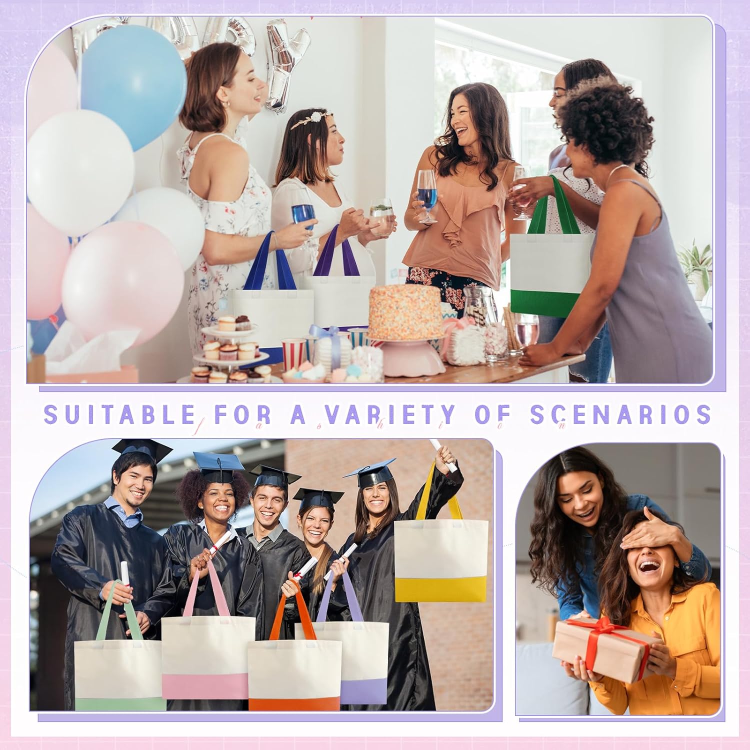 Sanwuta 12 Pcs Mini Canvas Tote Bag Small Sublimation Blank Reusable Grocery Cloth Tote for Women Craft DIY Gift Shopping - Image 2