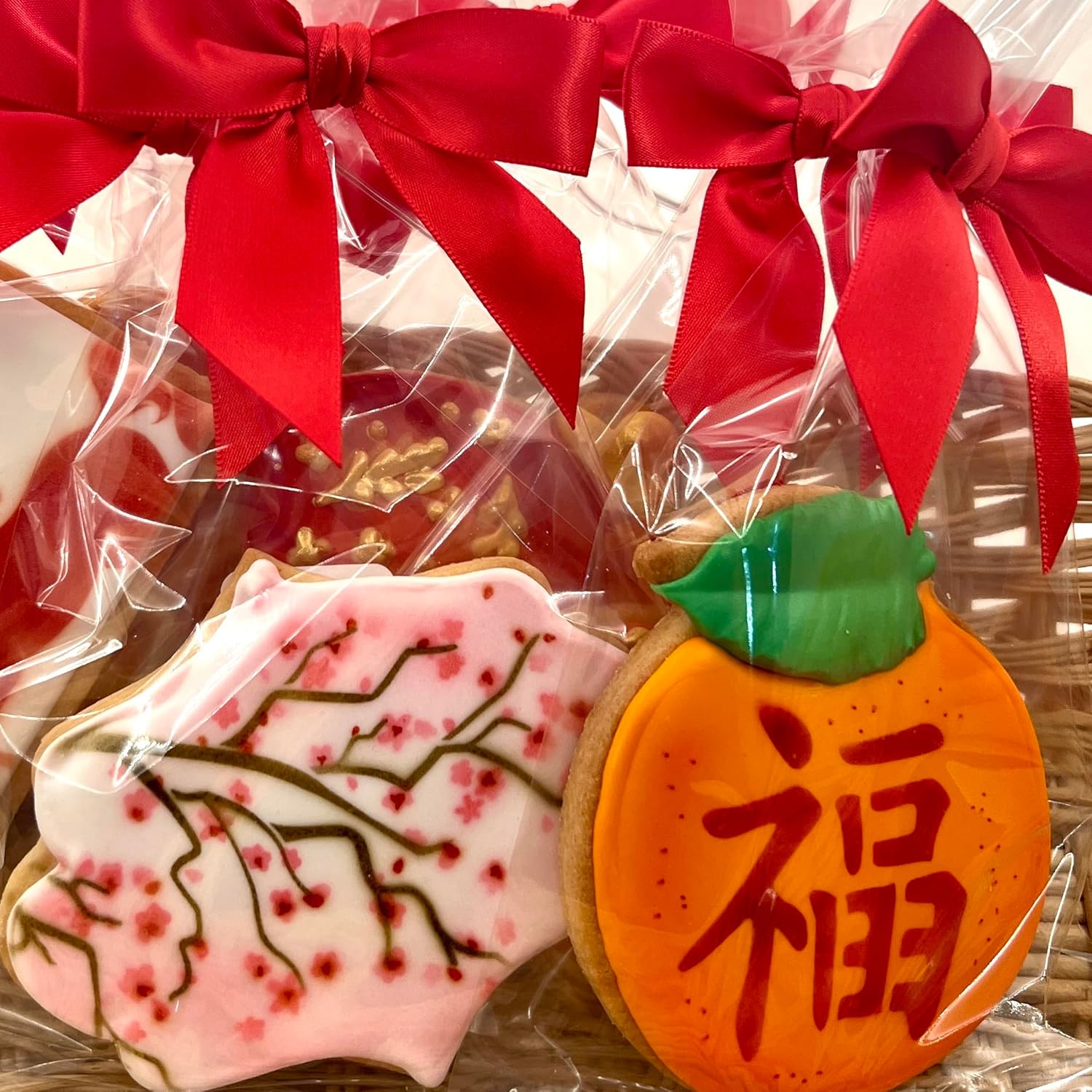 Chinese New Year Zodiac Goat 2027 Cookies- 6 Decorated Shortbread Cookies Individually Wrapped With Bow by BakersDozenToGo