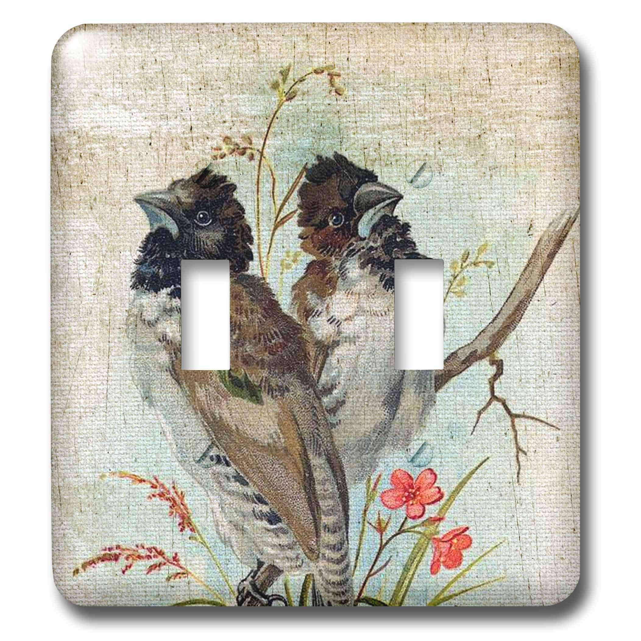 Pájaros con textura de Angelandspot 3dRose lsp_10877_2 interruptor