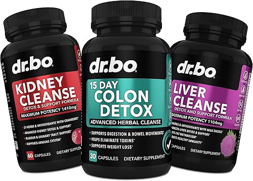 Suplemento de desintoxicación de limpieza de colon, riñón e hígado – Pastillas de limpieza intestinal de 15 días y probiótico para hinchazón y