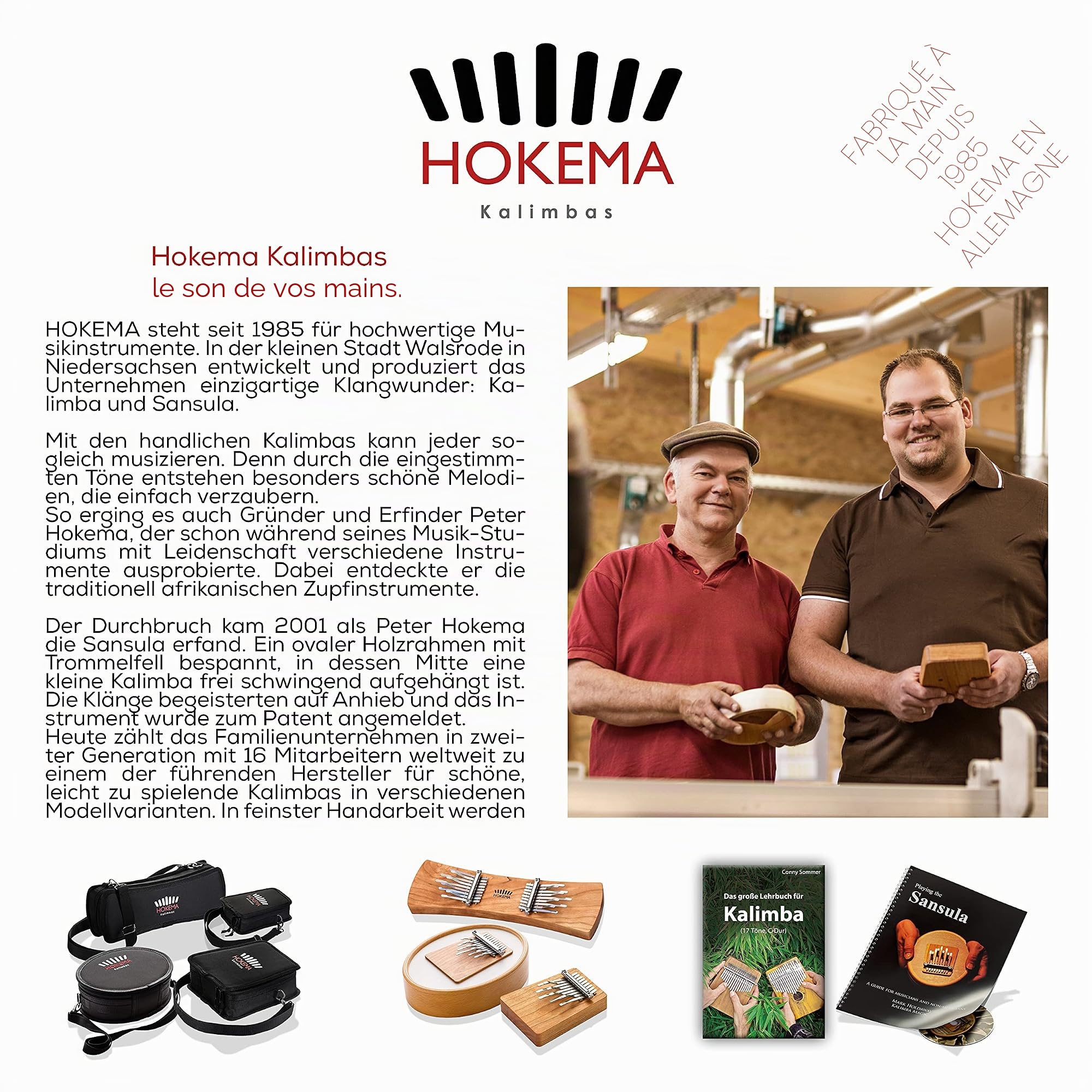 Piano à pouce Hokema Kalimba B17 - Instrument de musique facile à apprendre - Parfait pour les débutants - Piano à doigts pour enfants et professionnels