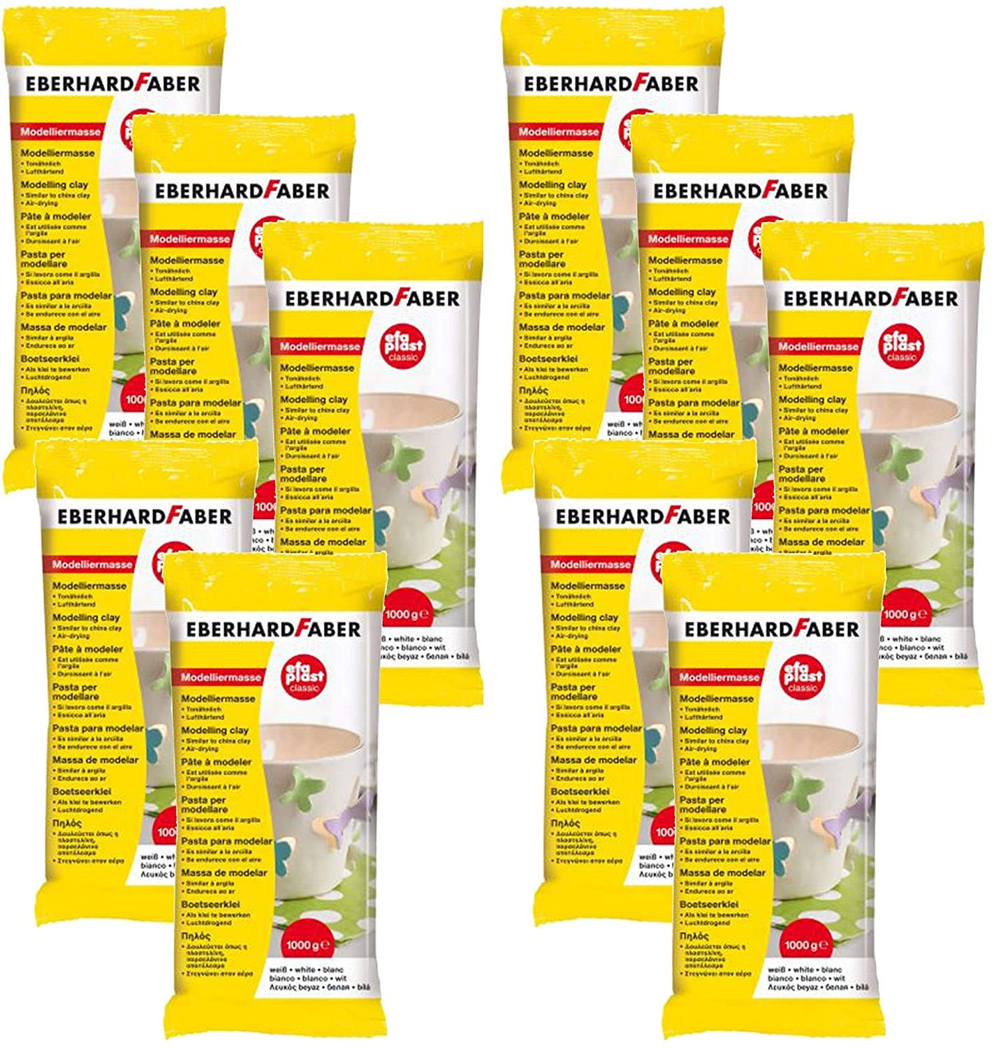 Eberhard Faber 570101 - Modelliermasse EFAPlast classic, 1 kg (10 Packungen, Weiß)