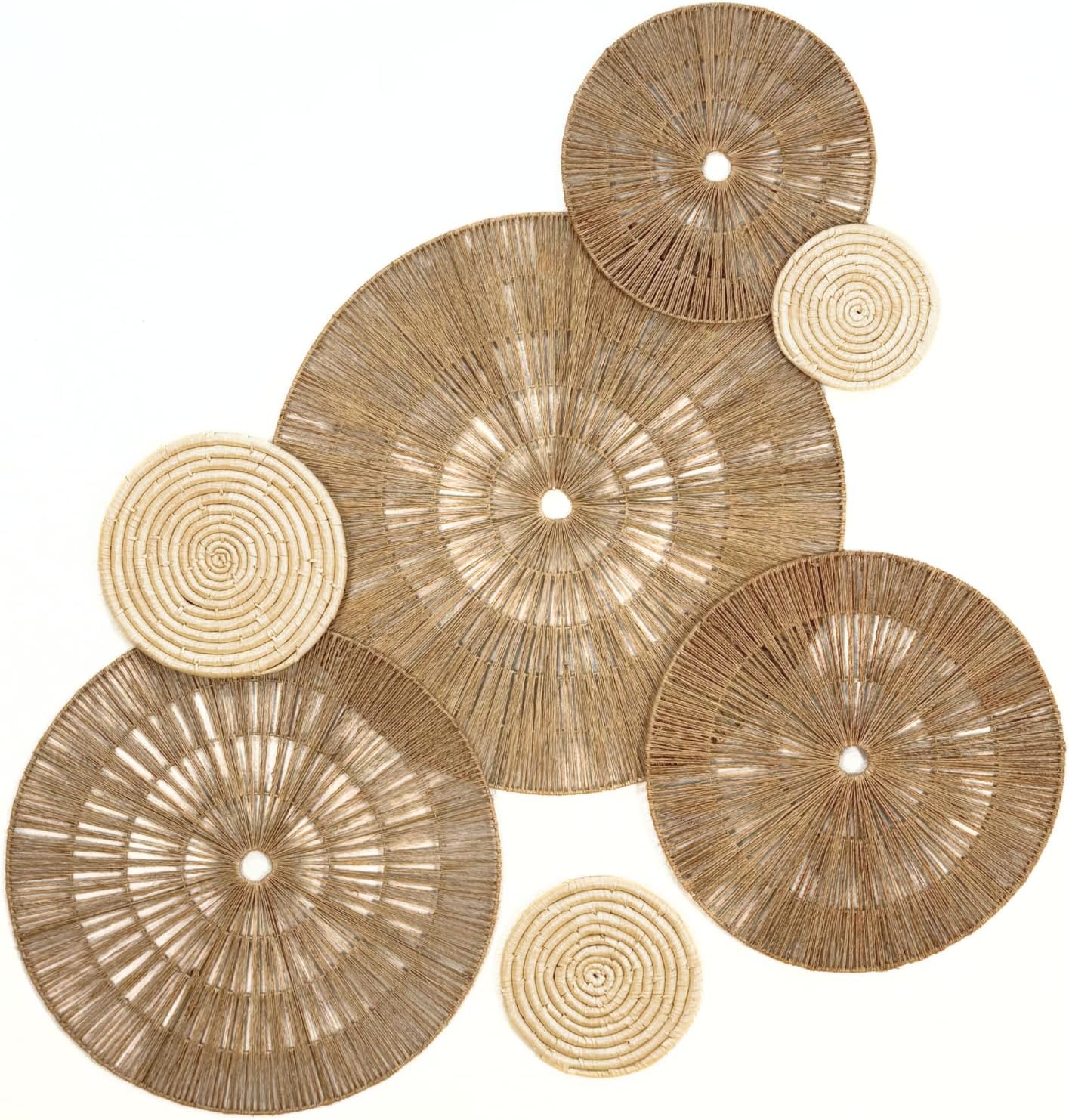 Amazon.com: 36" Round Wicker Wall Decor - Brown Hanging Decorative ...