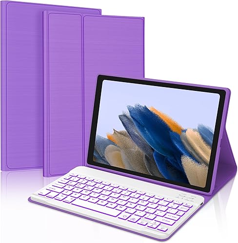 IVEOPPE Funda de teclado retroiluminada para Samsung Galaxy Tab A8 de 10.5 pulgadas 2022, teclado Bluetooth inalámbrico desmontable magnético con
