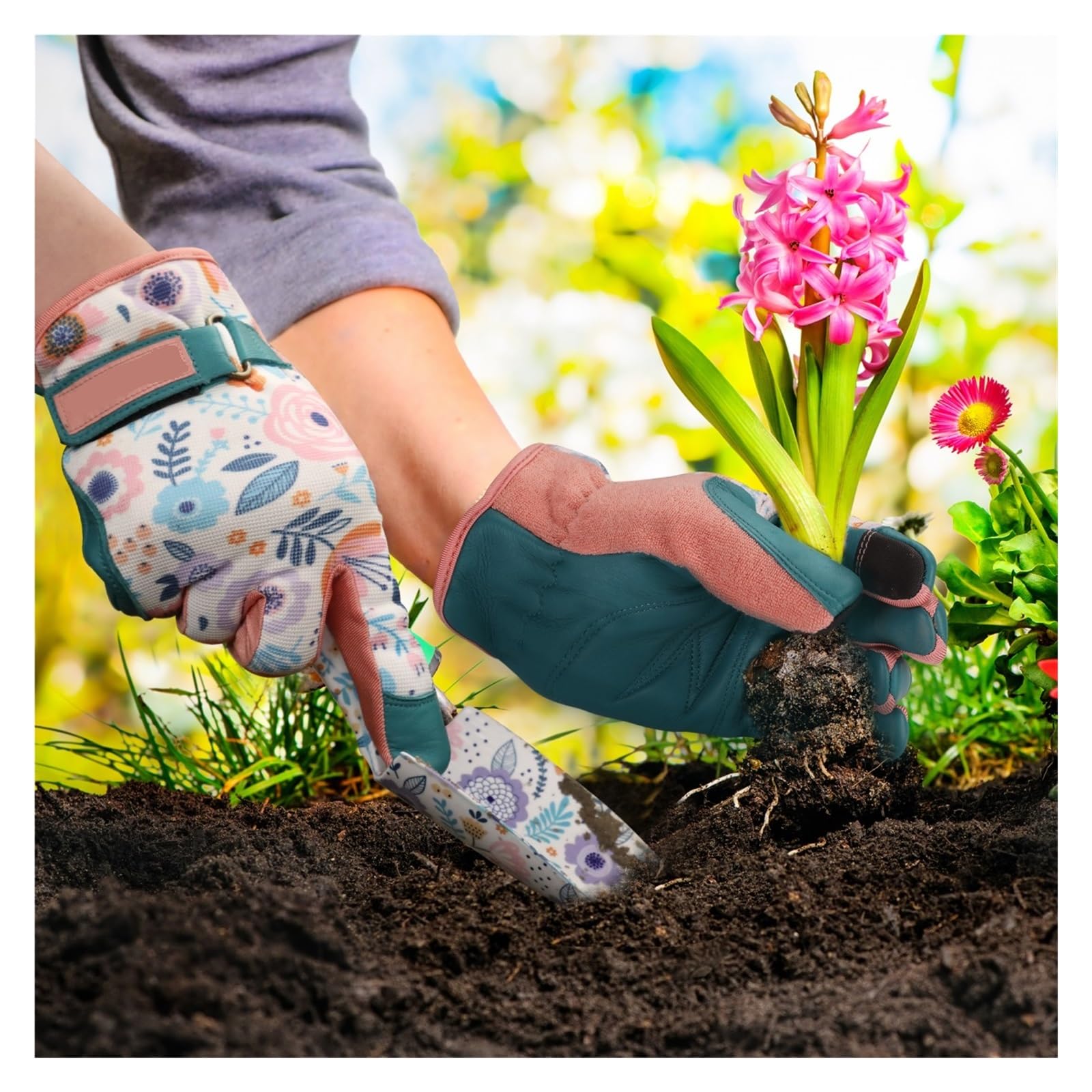 Bedruckte Gartenhandschuhe For Graben Und Beschneiden, Finger-Touchscreen, Gartenarbeitshandschuhe, Gartenbepflanzung, Gartenzubehör Starker Griff