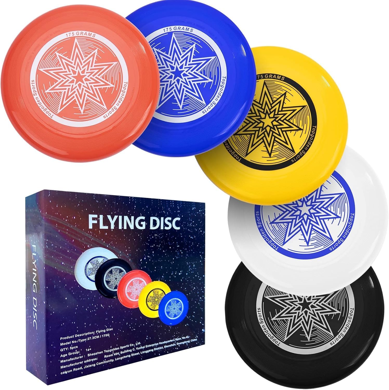 Eastgoing Outdoor Flying Disc 175 Gram, 10.75 Inch Sport Disc ，Loads of Colors Available, Suitable for Competitions, Team Flying Disc for Beach, Park, Pet, Camping and More,