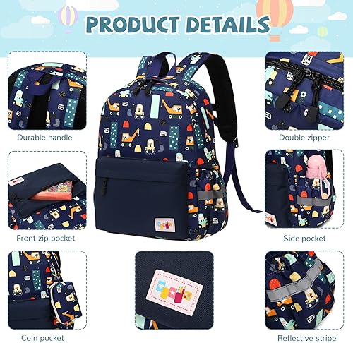 Miniatura 6 de Mygreen Mochila preescolar, mochilas para niños pequeños con correa en el pecho, Modernoajustado