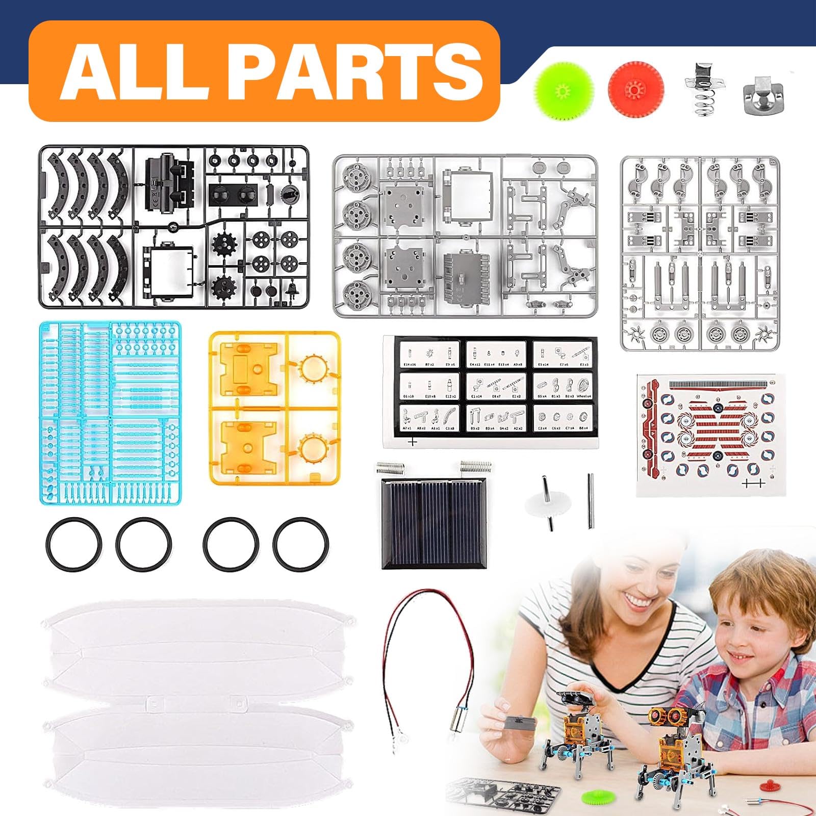 Kit Robot Solaire, 29 en 1 Robot Jouet Enfant Maquette Voiture Jeux de Construction Robotique Éducative Exterieur Experiences Scientifiques Cadeau pour Garçon Fille
