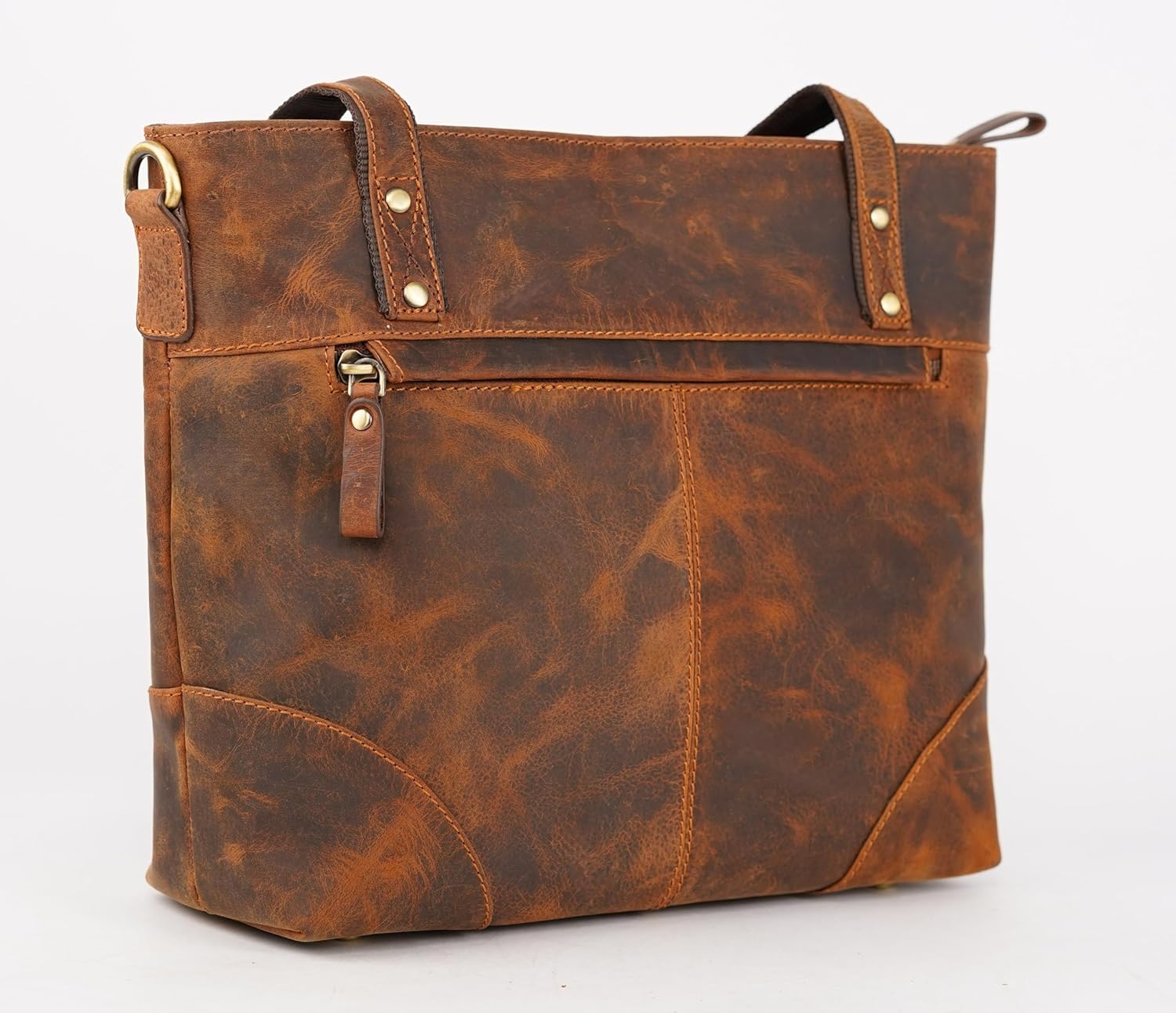 Small Leather Tote Bag for Women – Genuine Leather Handbag with Strap, Stylish Shoulder Purse for Work & Travel