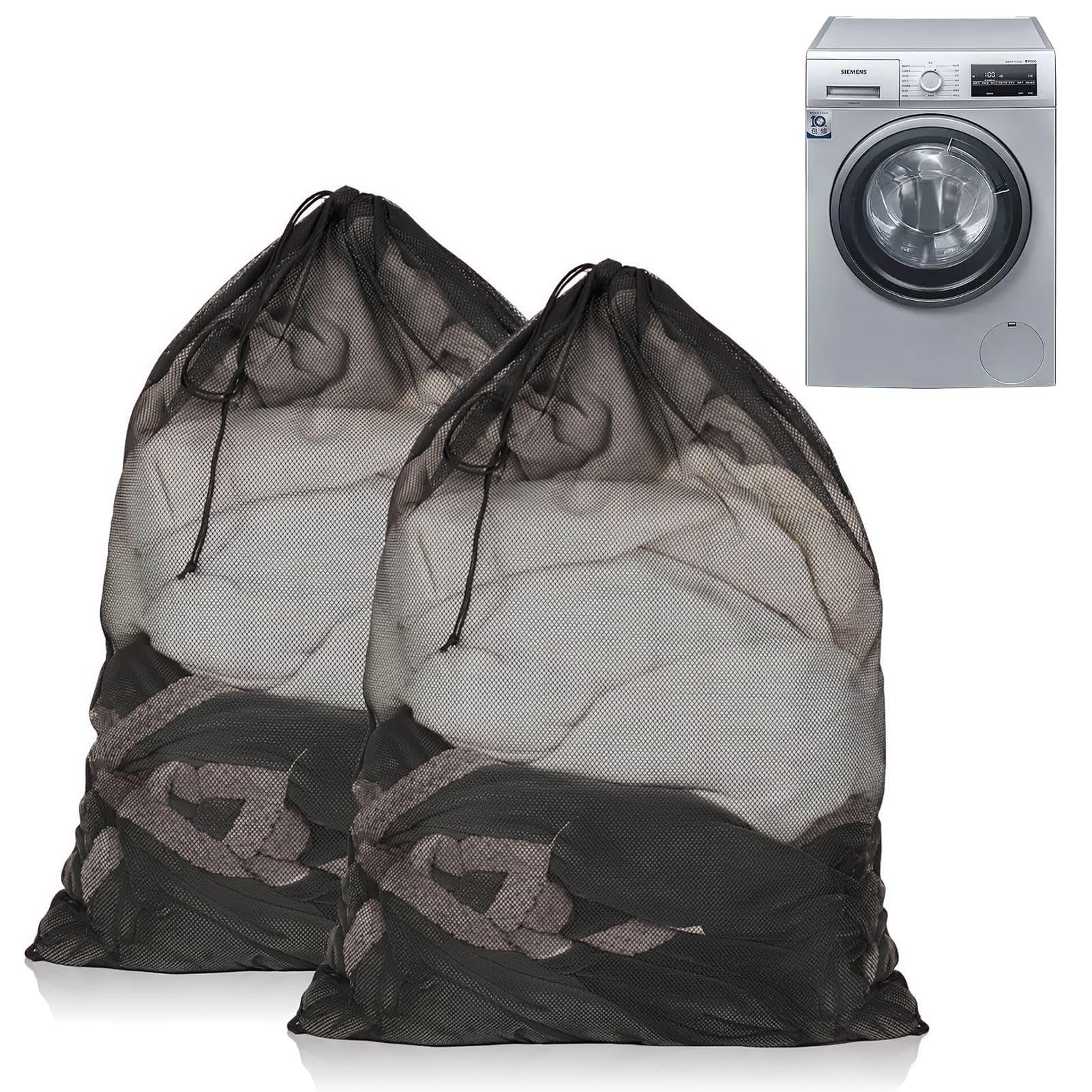 2 Pcs Mesh Laundry Bags, 70×90cm Large Laundry Bags for Washing Machine with Drawstring, Ideal for Clothes Beddings Plush Toys