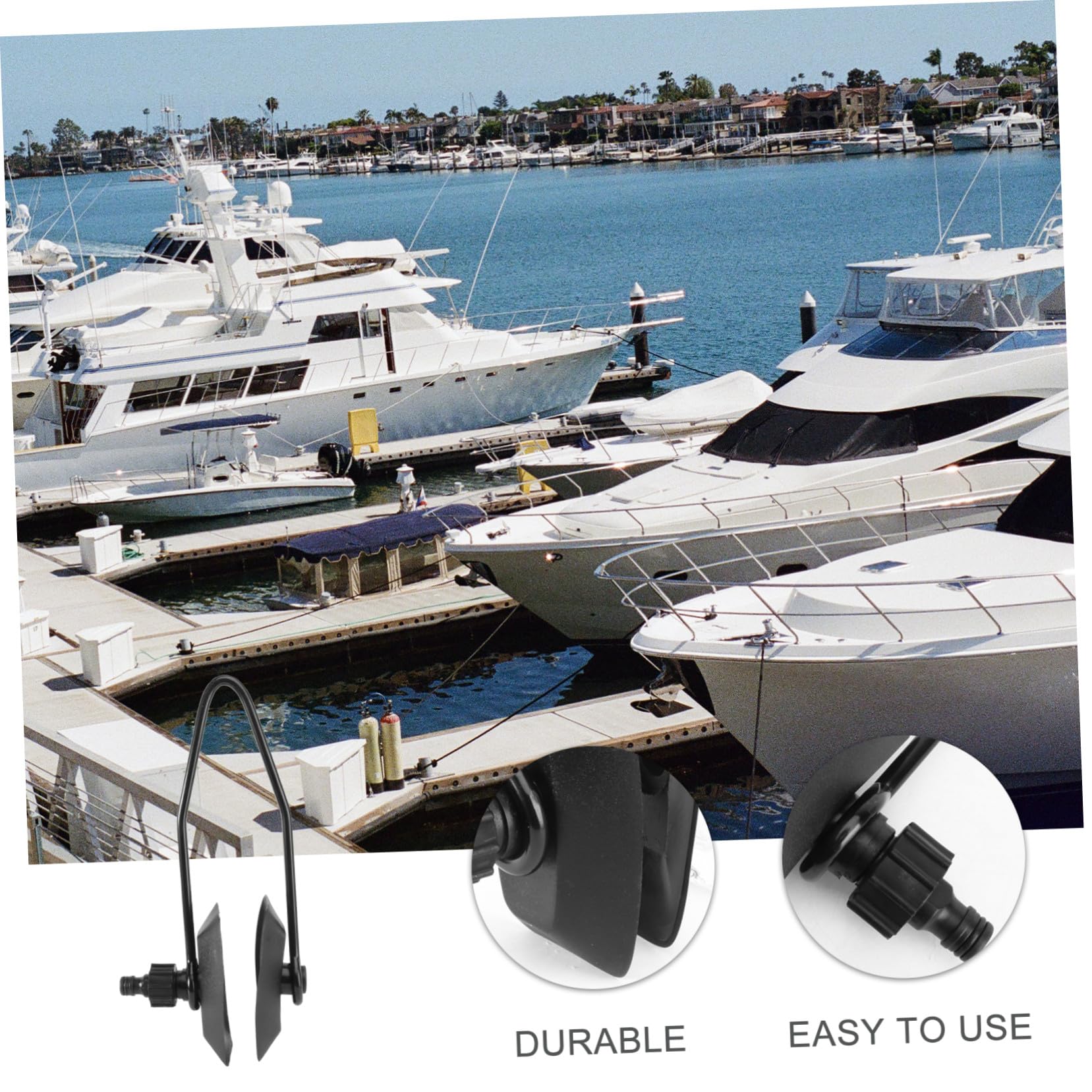 VICASKY Support de Rinçage Moteur Bateau Cadre Acier Ressort Noir Connexion Rapide pour Tuyau Arrosage Jardin Nettoyage Moteur Hors Bord et Yacht