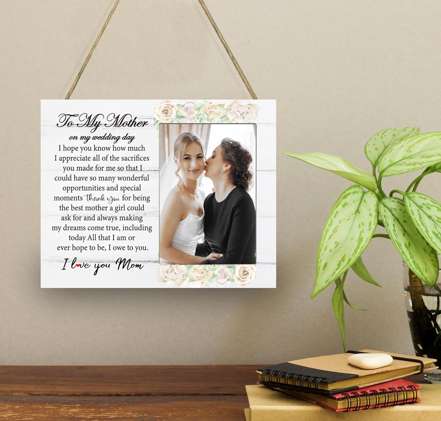 To My Mother on My Wedding Day Picture Frame from Daughter, Gift for Mom of the Bride Photo Frame, Thank You Gift for Mom, 4x6 inch Photo - Image 4
