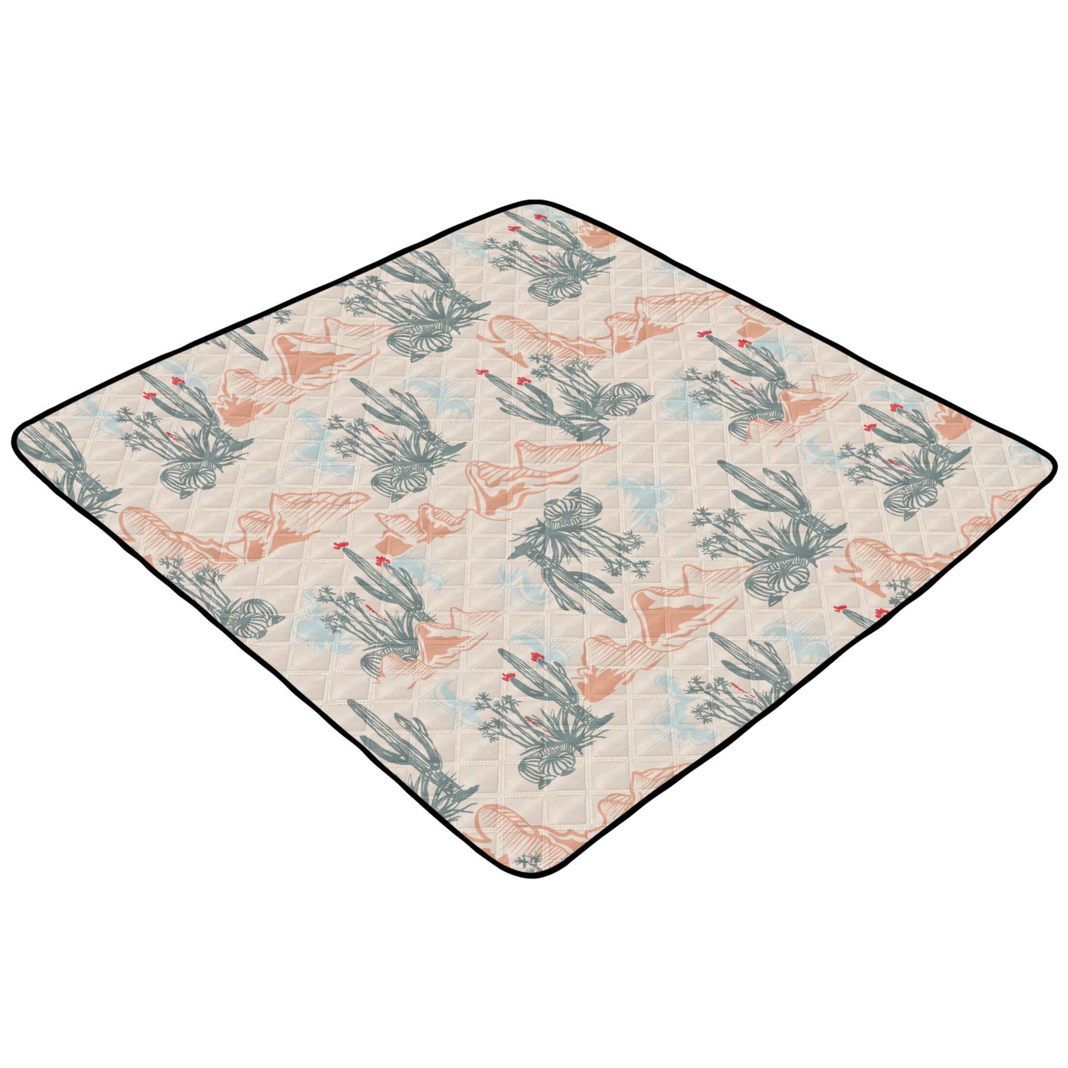 Vozoza Western Desert Cactus Baby Play Mat Infant Foldable Playmat Crawling Mat 50x50 Mat