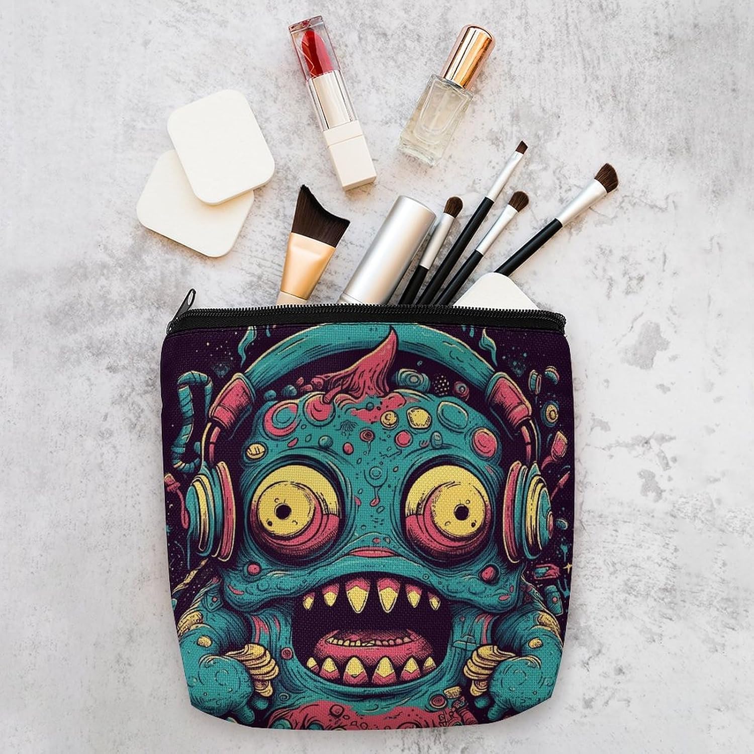 Love Music Monster Makeup Bag Cosmetic Bag image 4