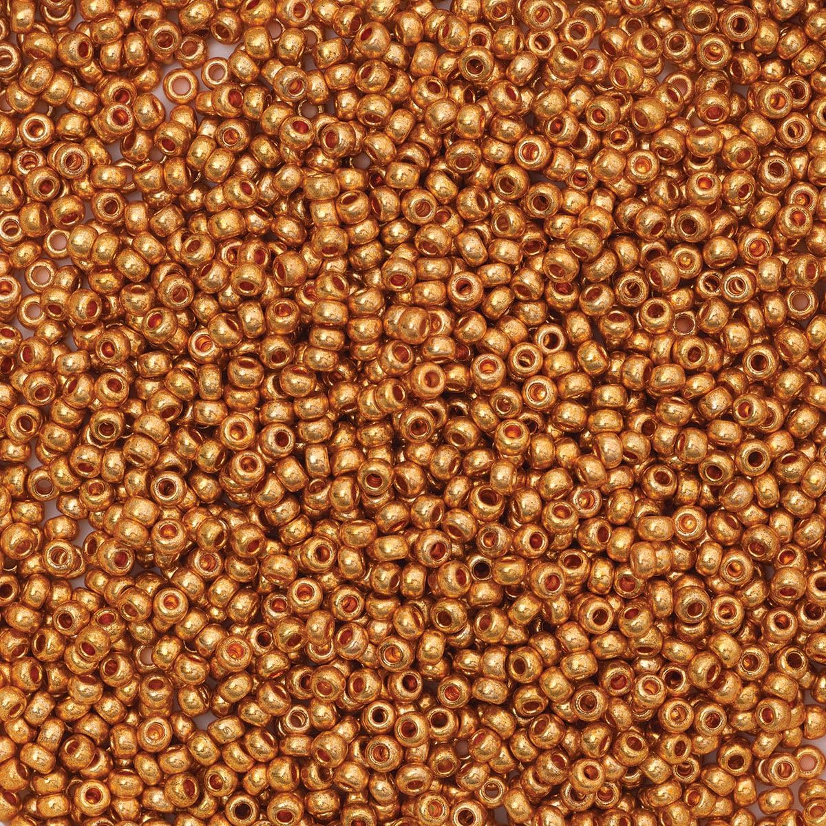 John Bead Czech Glass Seed Beads 10/0 (22g) Metallic Gold Bead for DIY Jewelry Making