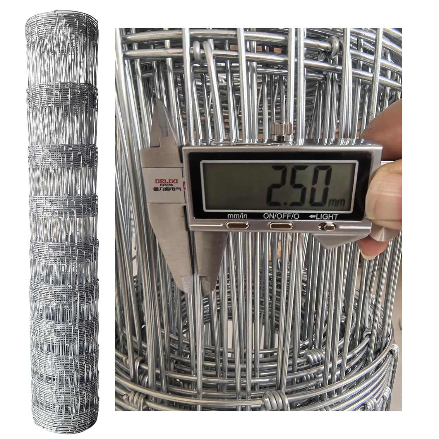 Farm Fence, 3ft X 164ft Wire Fence, Goat Cattle Deer Livestock Fence, Galvanized Woven Hog Wire Fencing,Fencing for Yard and Animals Protection