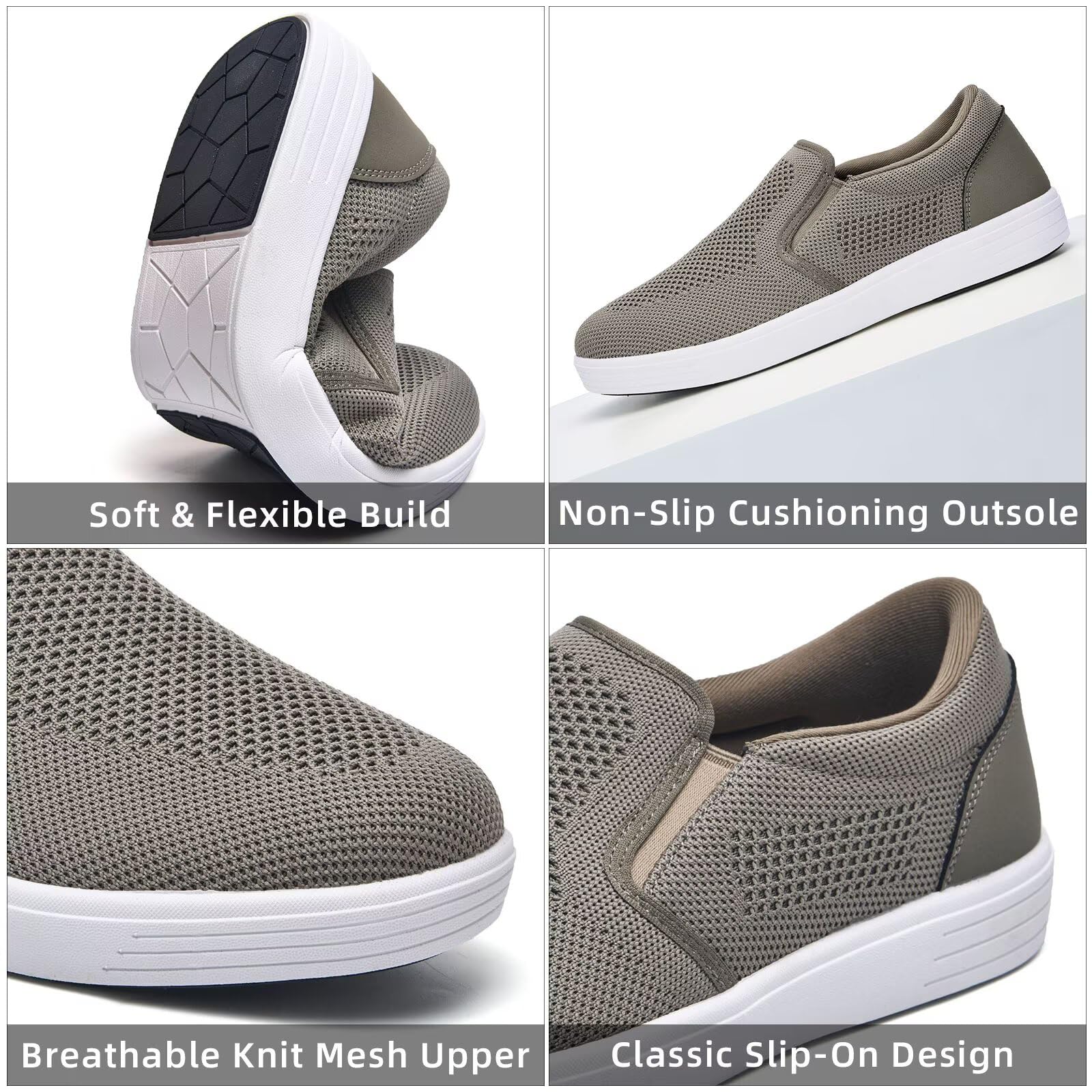 Zapatos Slip-On Hombre - Calzado Ultraligero de Malla Transpirable, Playa y Tiempo Libre