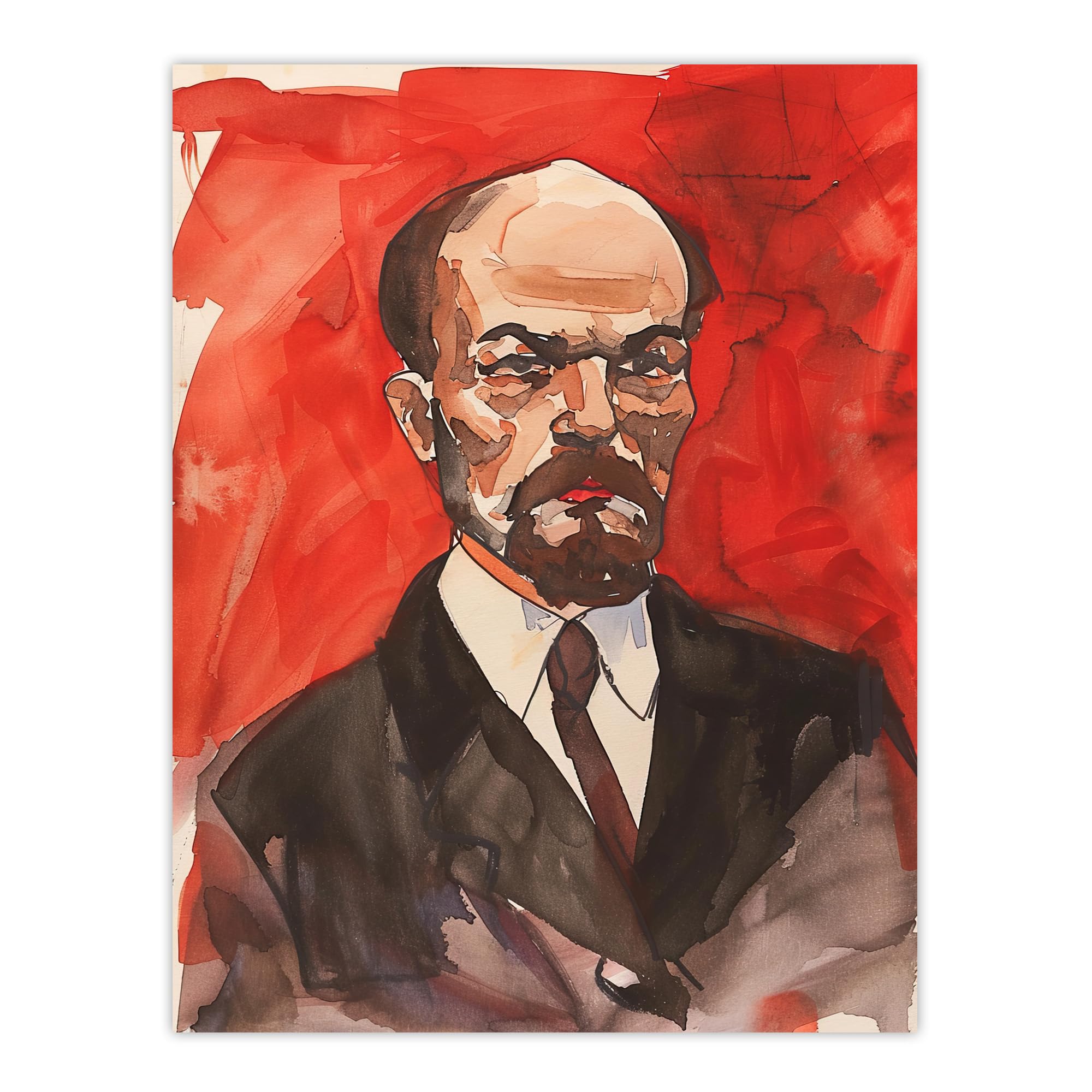 Artery8 Vladimir Lenin Portrait Soviet Union Communism Living Room Extra Large XL Wall Art Poster Print