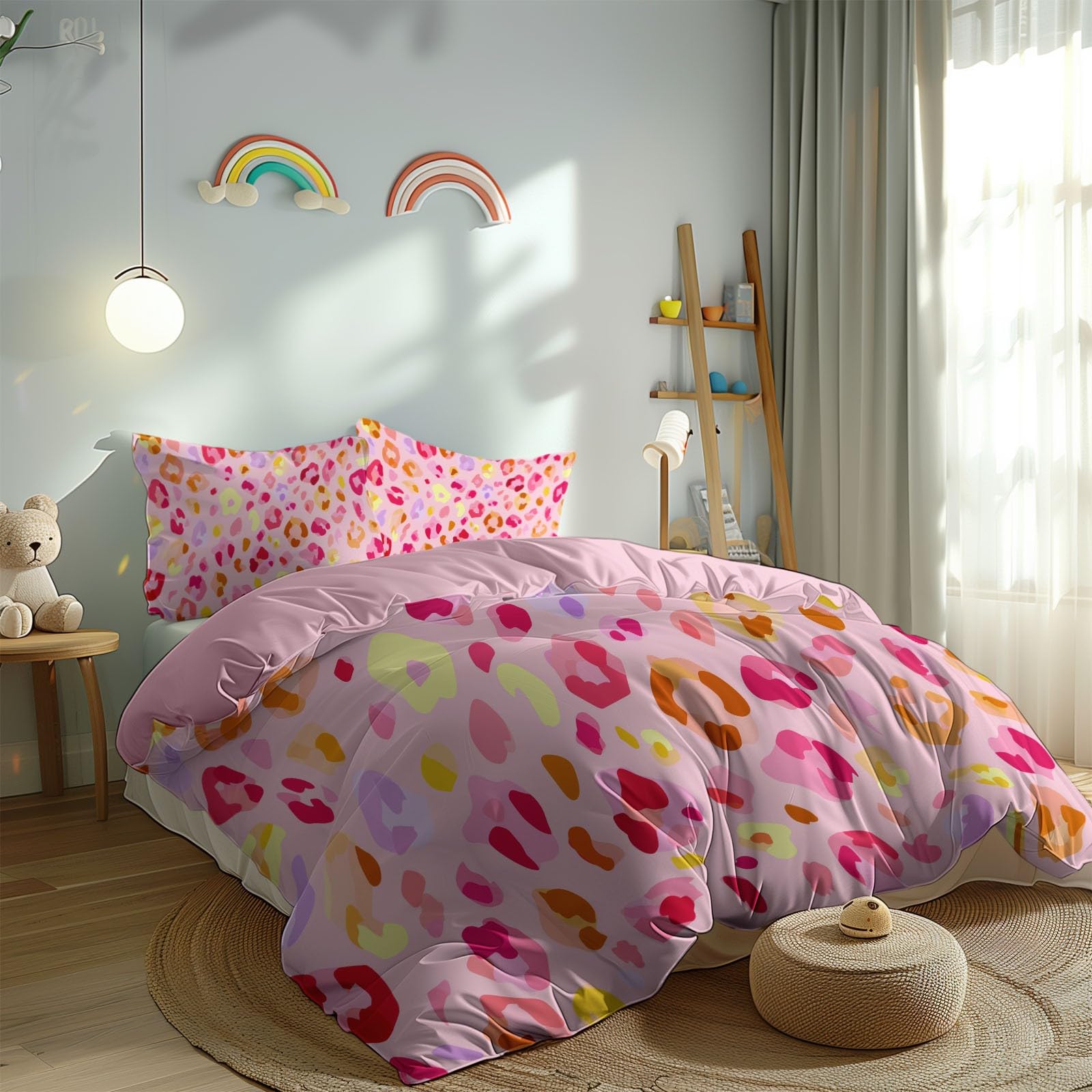 Set copripiumino super king size, stampa leopardata, in microfibra spazzolata, set di biancheria da letto matrimoniale, ultra morbido, ipoallergenico, non si stira, lussuoso, astratto, moderno, con