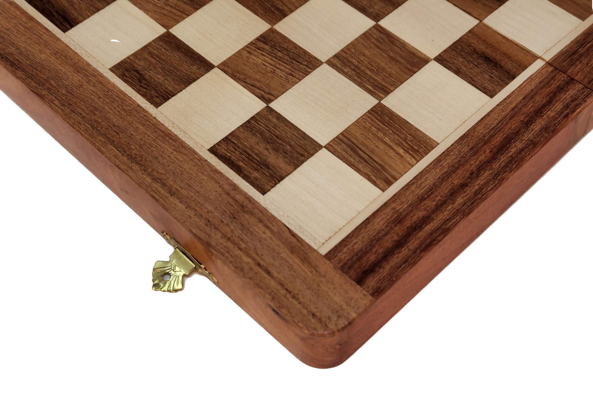 Ajuny Set di scacchi in legno con magnete per viaggio in legno di acero e sheesam pieghevole per riporre pezzi Giochi da tavolo per adulti e famiglie Dimensioni 12 x 6 x 2 pollici
